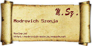Modrovich Szonja névjegykártya